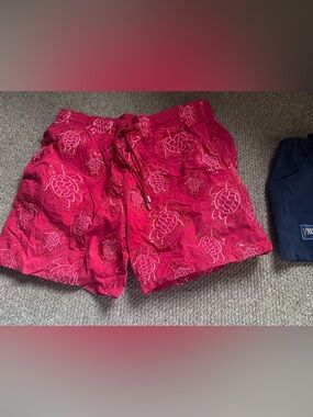 Vilebrequin Red Turtle-Print Men’s Swim Trunks limited edition 13/19